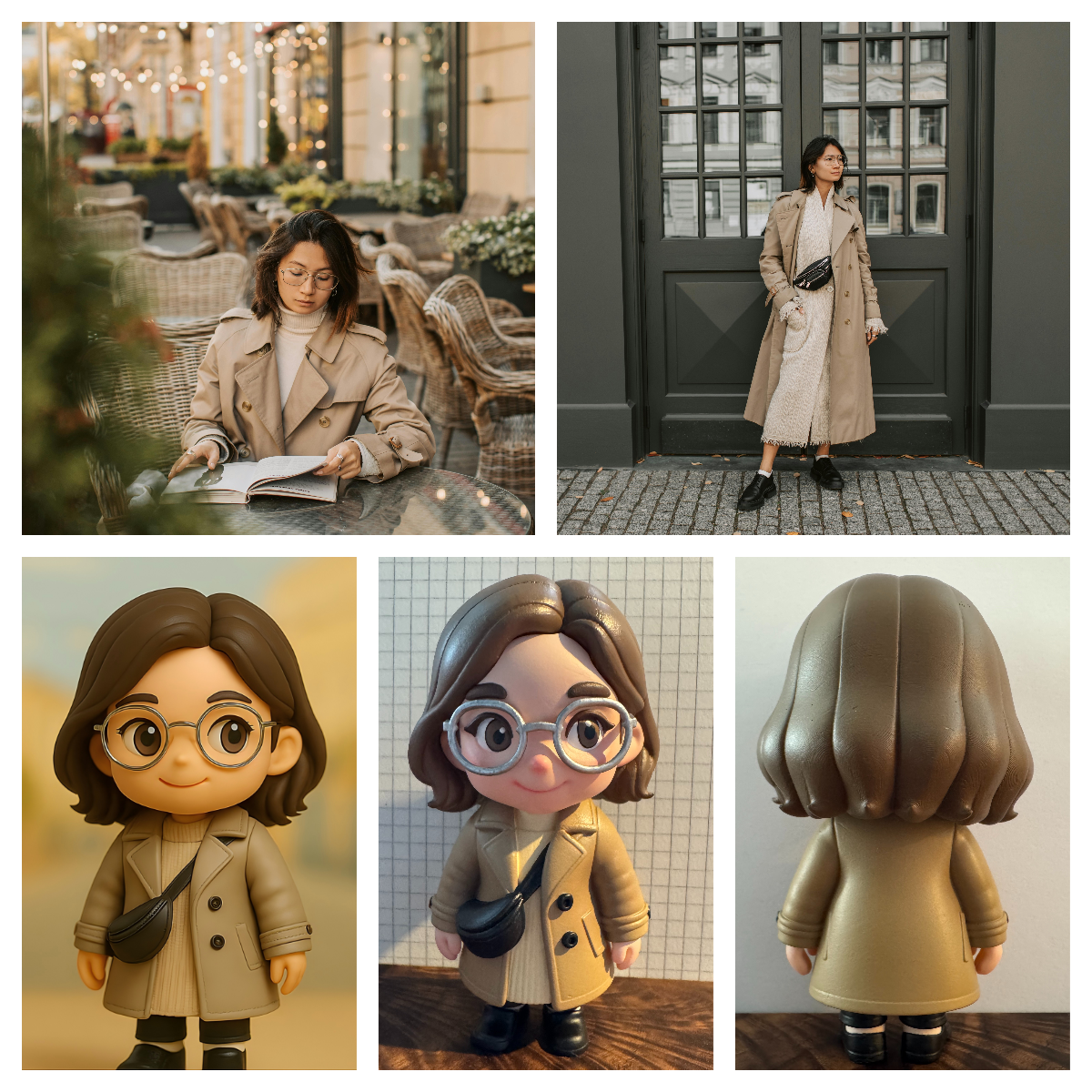 Custom Cute 3D Mini Figurine – From Your Photo | Hand-Painted Gift + FREE LED Display Case or Wooden Frame+ One-Time Free Repair Guarantee